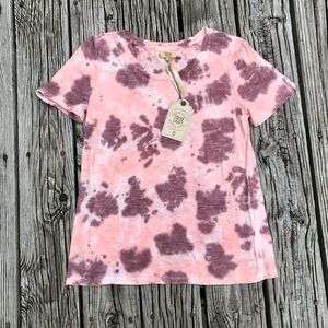 NEW Ladies TRUE CRAFT Tie Dye Knit Short Sleeve Boho Top Shirt M Belk